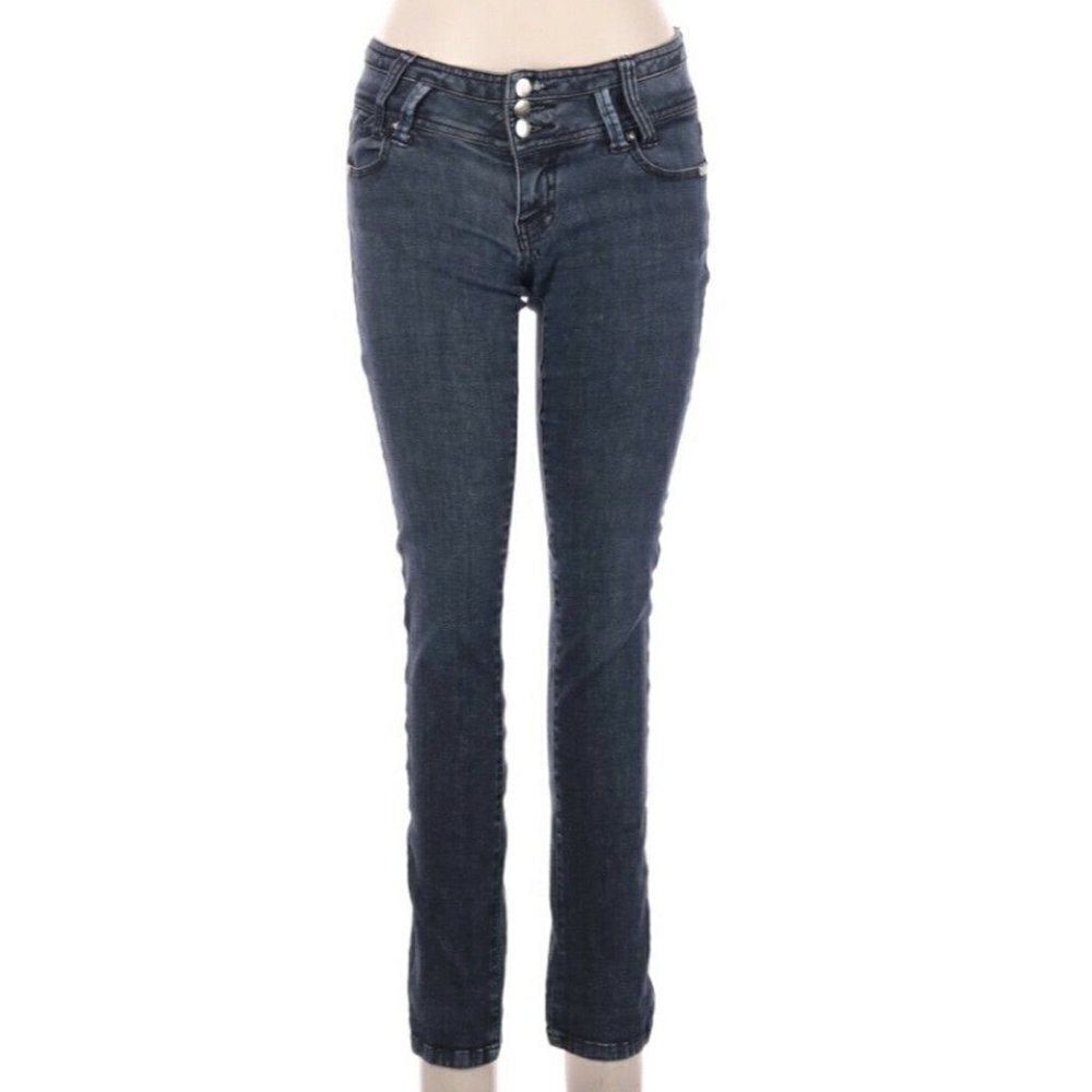 Wax Jeans Womens Size 7 Blue Dark Wash Low Rise Wa